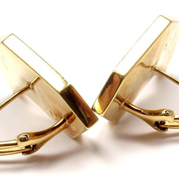 Rare! Authentic Tiffany & Co 18k Yellow Gold Black Jade Mother of Pearl Earrings - Picture 10 of 12